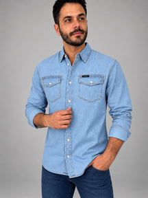 Camisa Jeans Masculina Regular Premium Vilejack Importada
