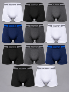 Kit 10 Cuecas Boxer Masculina Adulto Sem Costura Microfibra Scanner