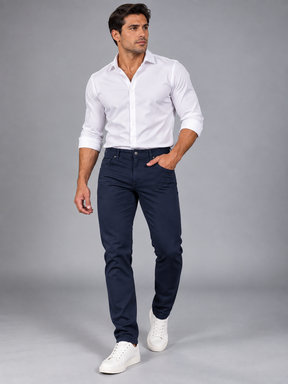 Calça Wrangler Sarja Com Elastano Slim Texas Premium