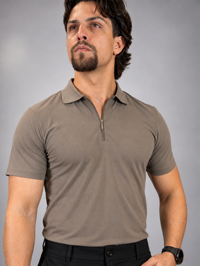 Camisa Polo Masculina Tecido Tech c/Zíper Verona