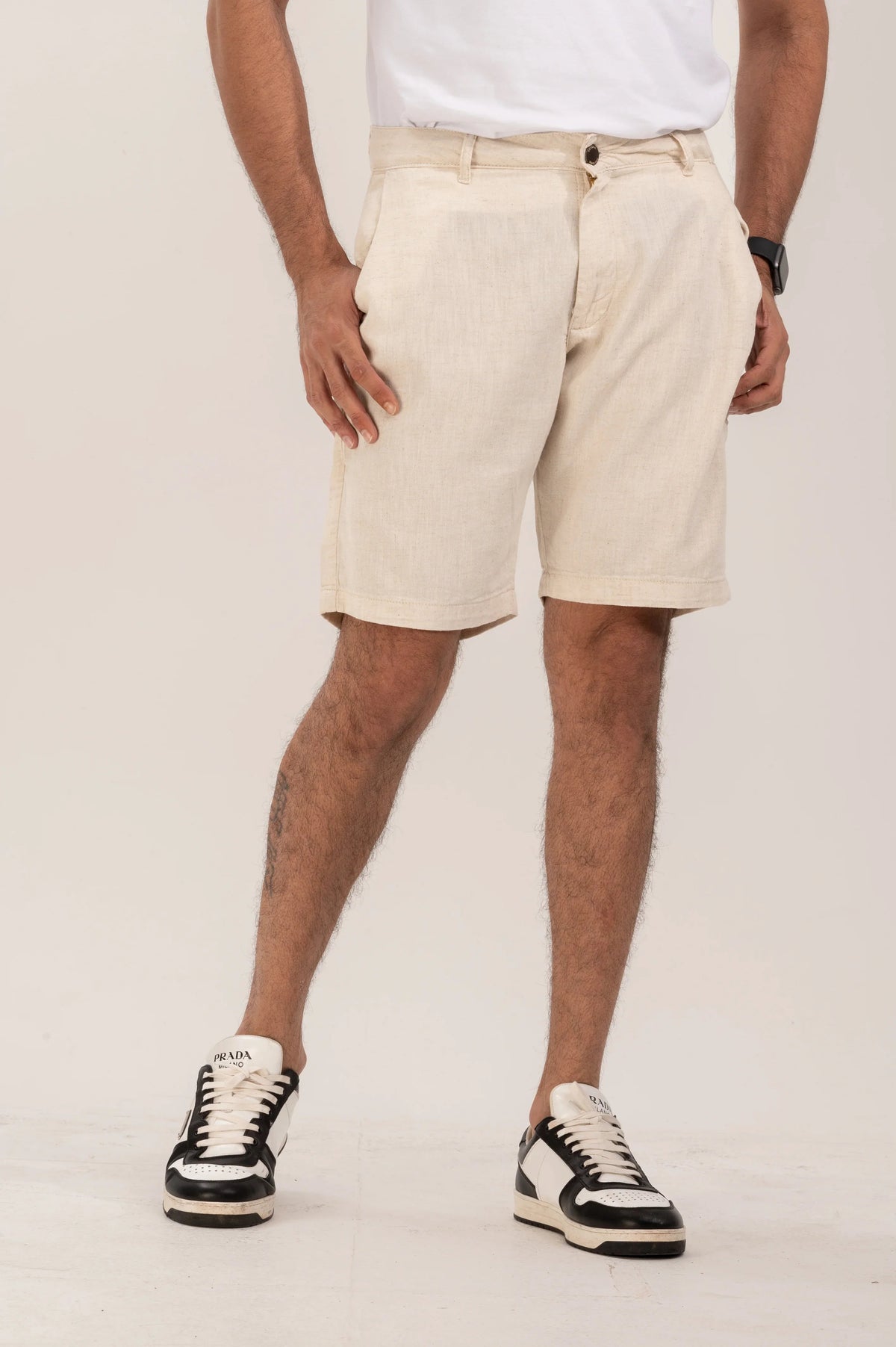 Bermuda Chino Linho Premium Alfaiataria Slim